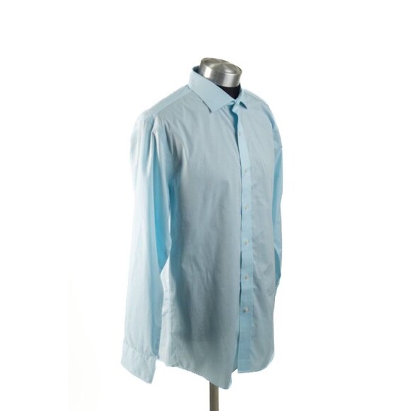 Ralph Lauren Polo Button Up Shirt 17 34/35‎  Blue Slim Long Sleeve BLACK LABEL - Picture 6 of 7